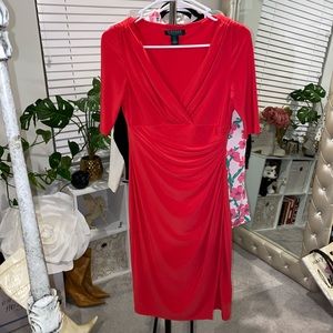 Ralph Lauren red drape dress